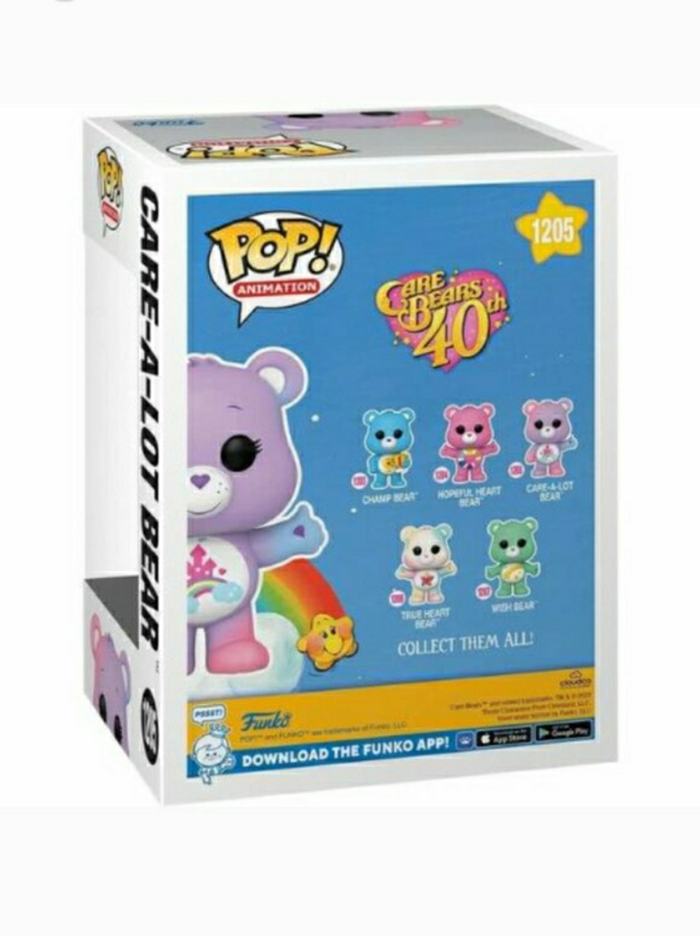 Funko Pop Care Bears 40th Anniversary Care A Lot Bear #1205 CHASE 🎯 NIB RARE - Picture 5 of 9